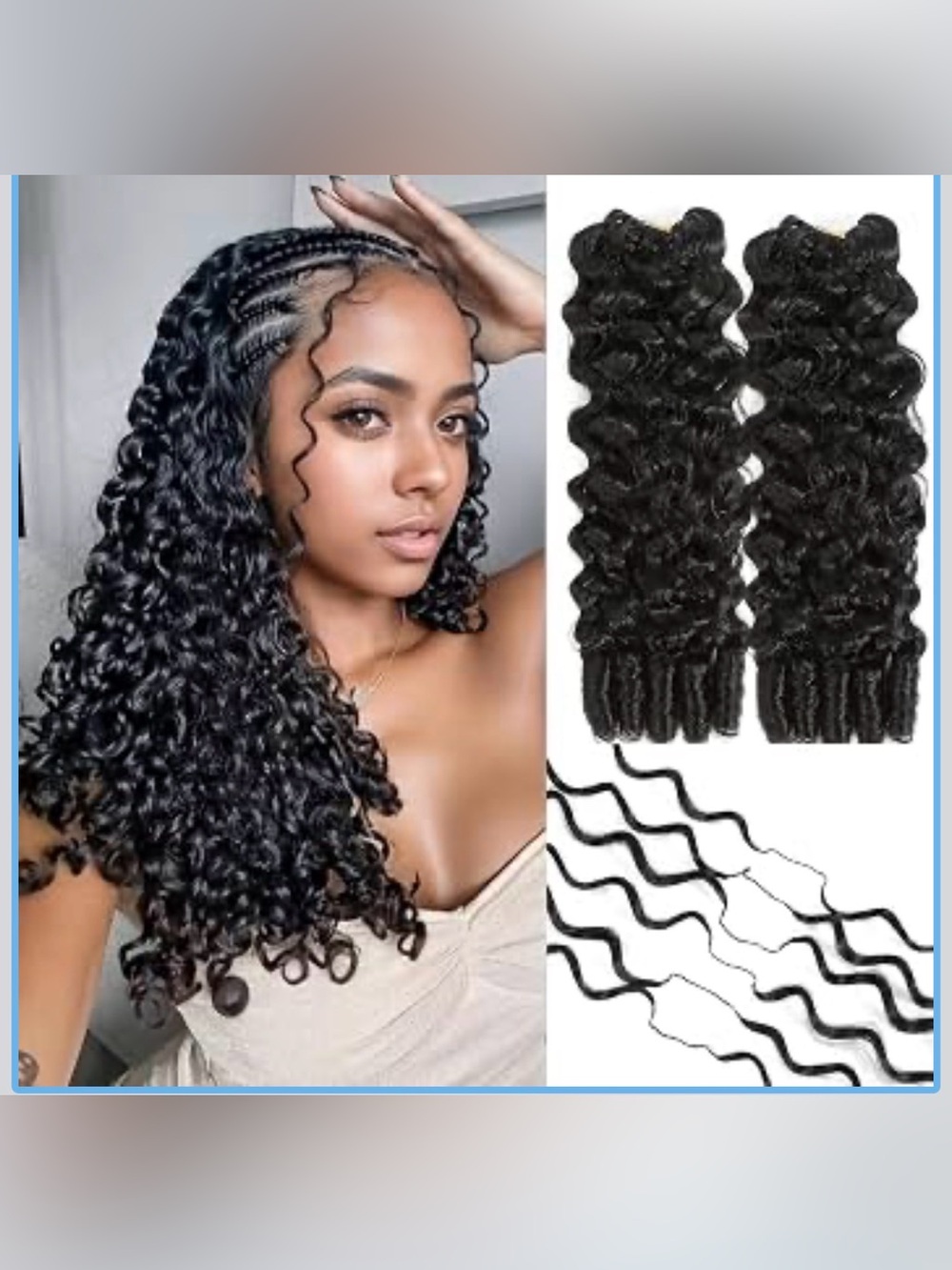 Burmese Curly Human Hair Crochet Human Crochet Hair 16 Inch Pre-separated